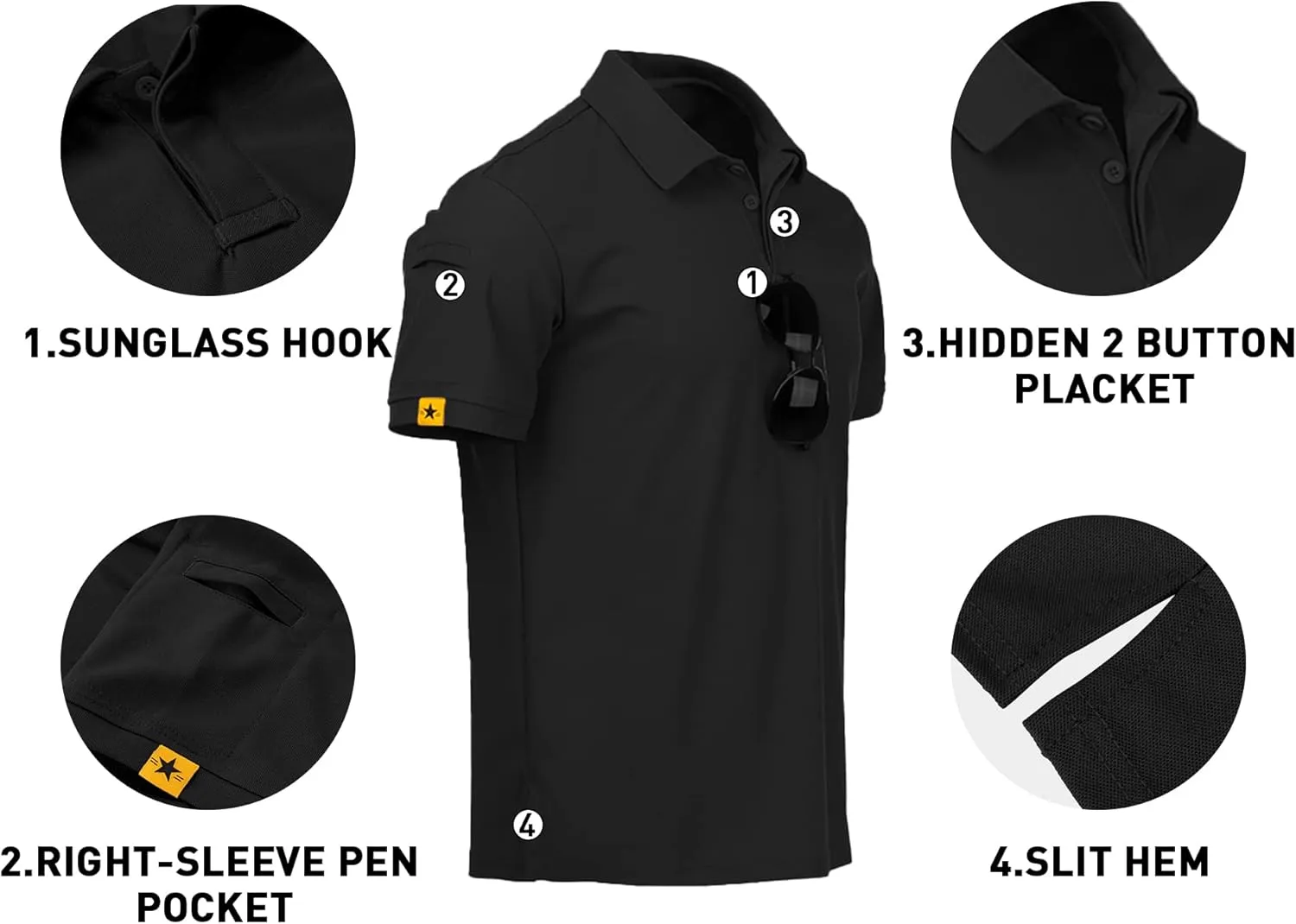 V VALANCH 3 Pack Polo Shirts for Men Short Sleeve Golf Tennis Work Summer Moisture Wicking Shirts