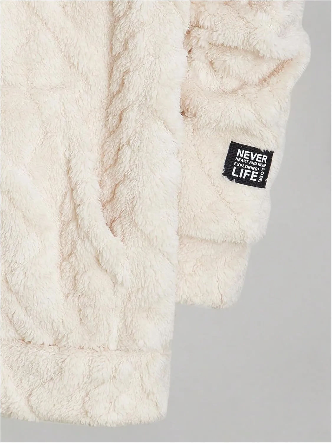 Verdusa Men's Zip Up Hoodies Fuzzy Fleece Jacket Long Sleeve Hooded Jackets Winter Coats Warm Outwear