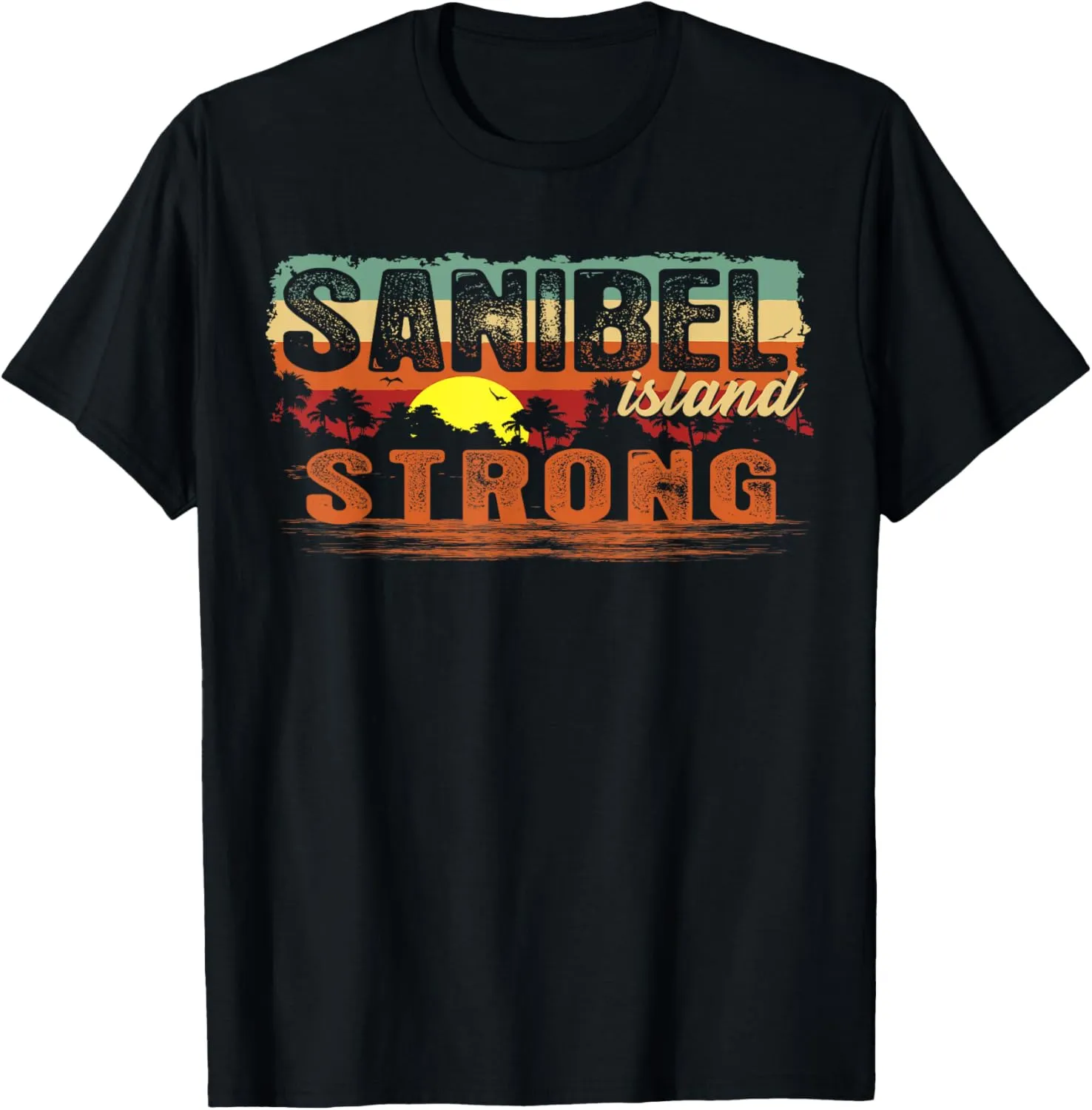 Vintage Sunset Sanibel Island FL Tee - Sanibel Island Strong T-Shirt