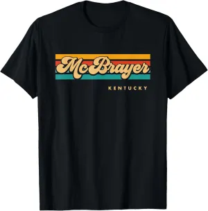 Vintage Sunset Stripes McBrayer, Kentucky T-Shirt