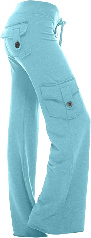 Wide Leg Pants for Women High Waisted Palazzo Linen Trousers Casual Loose Comfy Summer Beach with Pockets