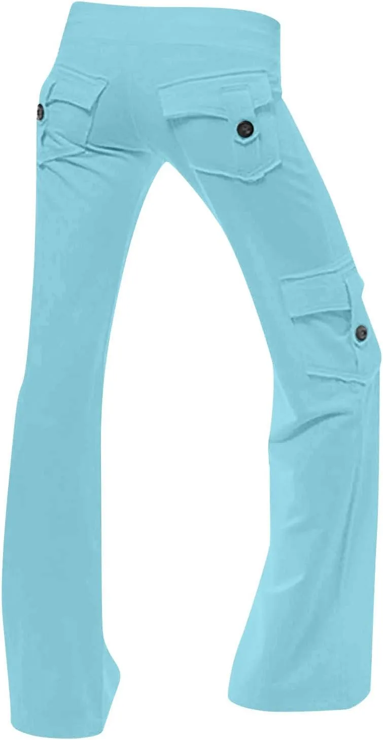 Wide Leg Pants for Women High Waisted Palazzo Linen Trousers Casual Loose Comfy Summer Beach with Pockets