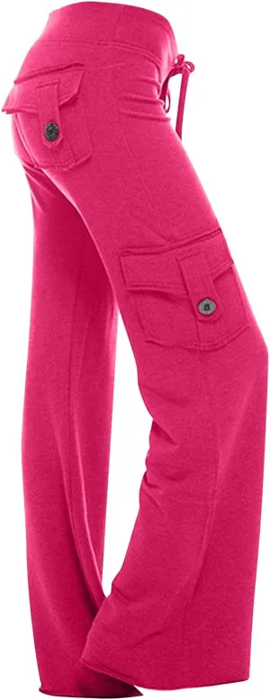 Wide Leg Pants for Women High Waisted Palazzo Linen Trousers Casual Loose Comfy Summer Beach with Pockets