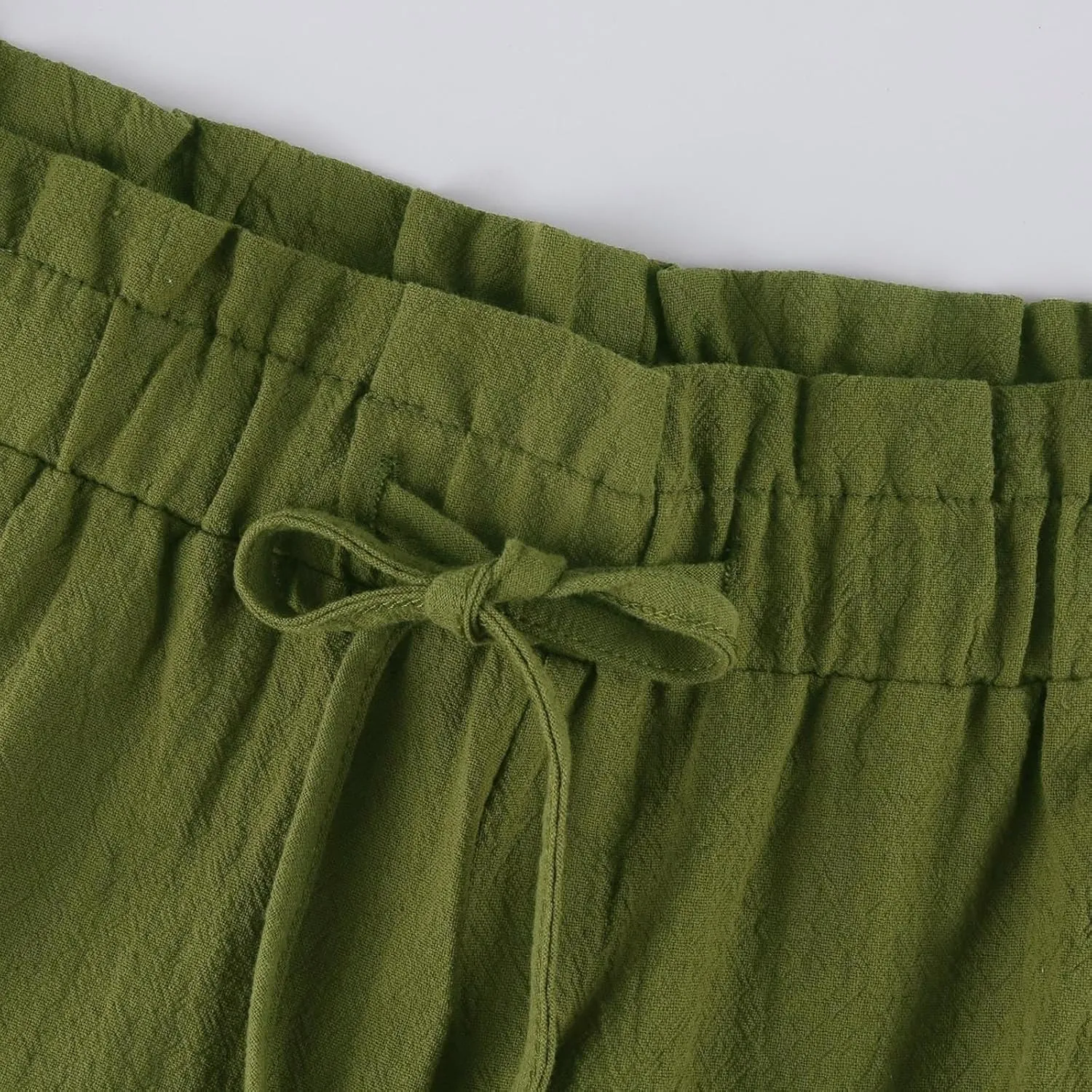 Wide Leg Pants for Women Linen Cotton Lightweight Palazzo Pant High Waisted Casual Loose Comfy Summer Beach Trousers