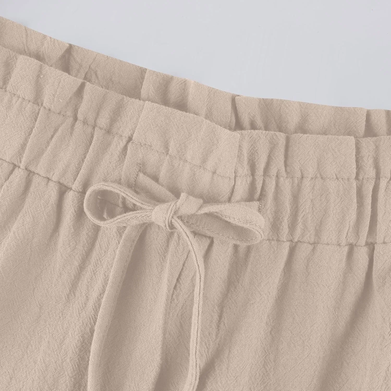 Wide Leg Pants for Women Linen Cotton Lightweight Palazzo Pant High Waisted Casual Loose Comfy Summer Beach Trousers