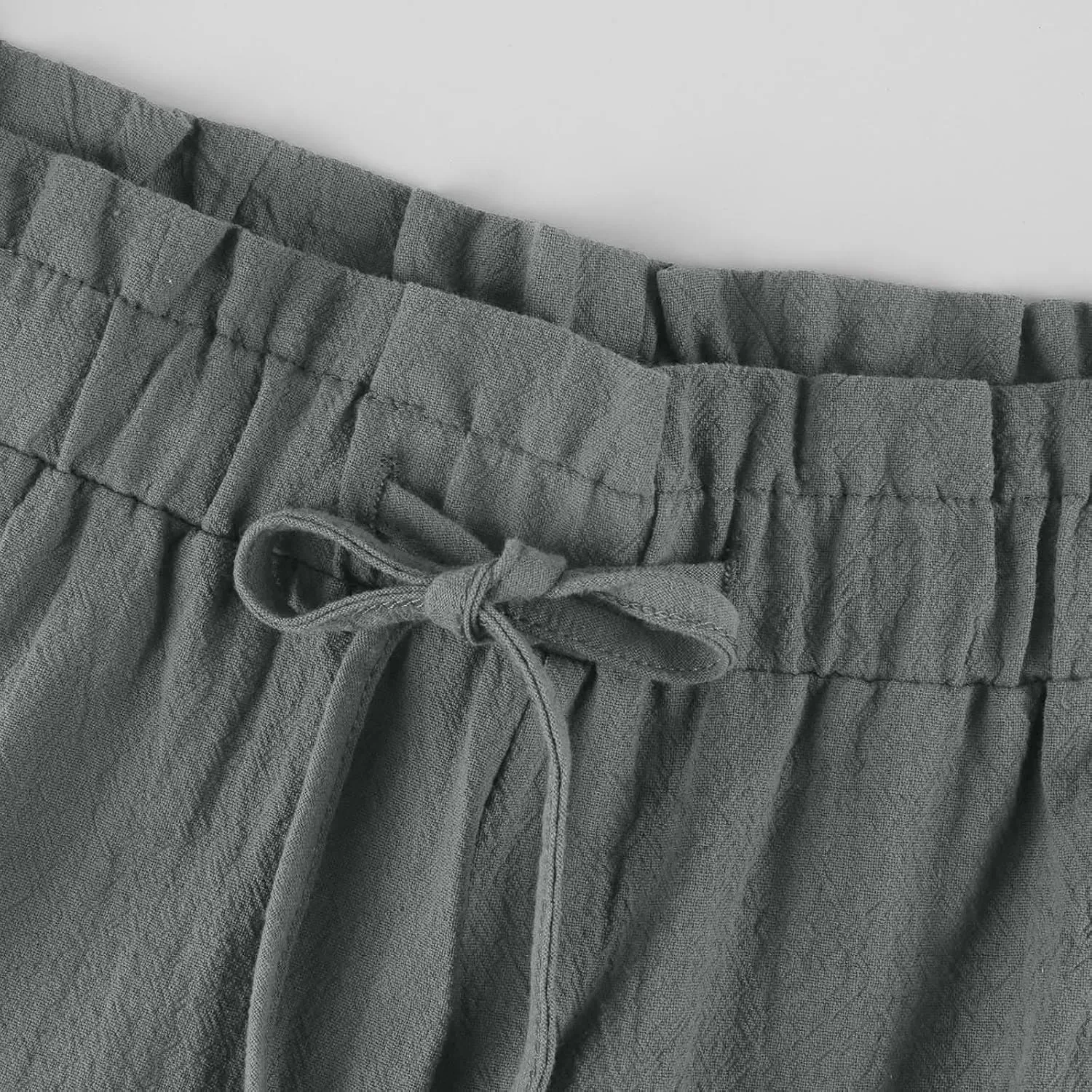 Wide Leg Pants for Women Linen Cotton Lightweight Palazzo Pant High Waisted Casual Loose Comfy Summer Beach Trousers