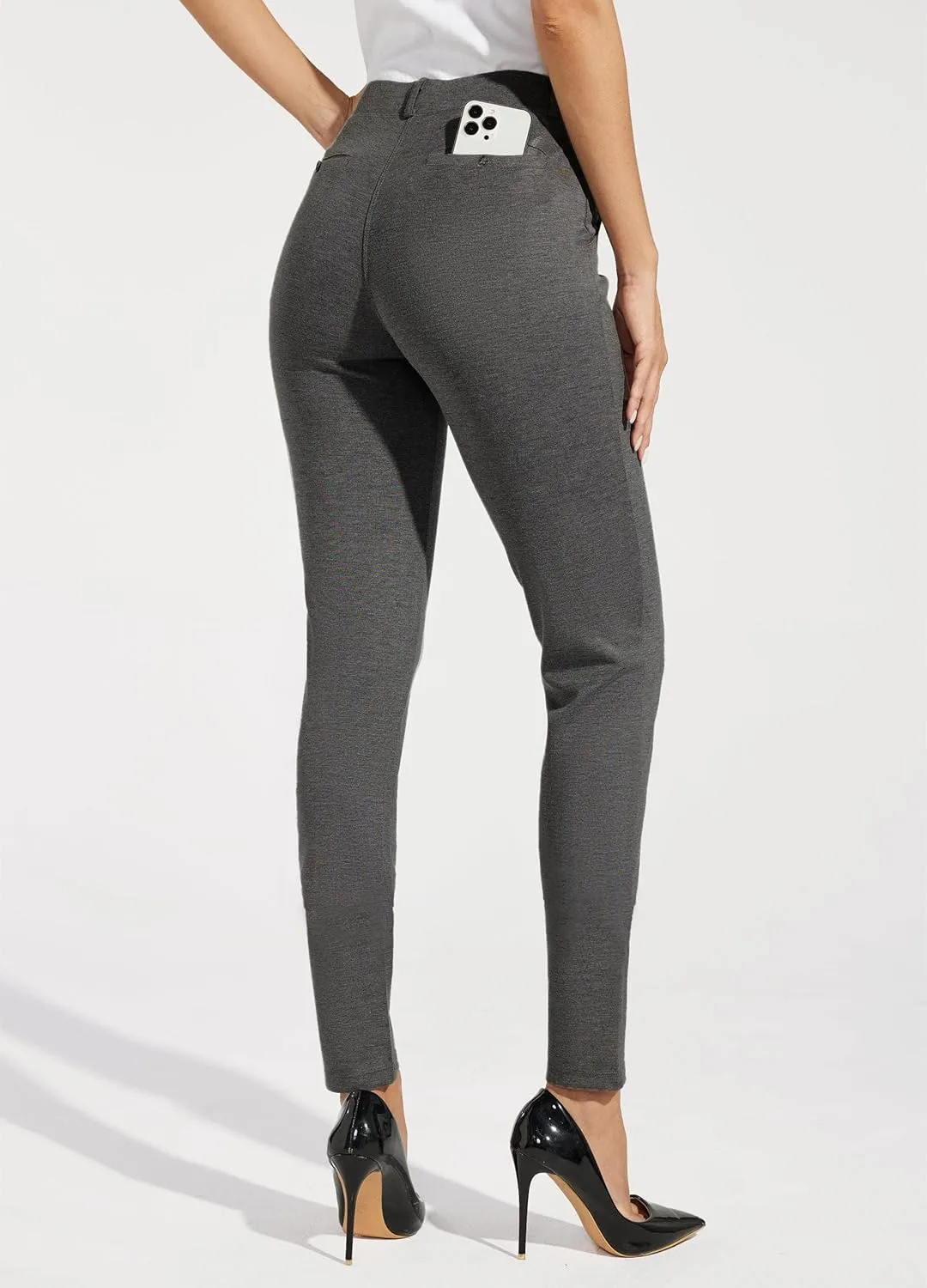 Willit Women's Yoga Dress Pants Skinny Work Slacks Leggings Slim Fit Stretch Office Casual Pants Pockets 27"/28"/29"/30"