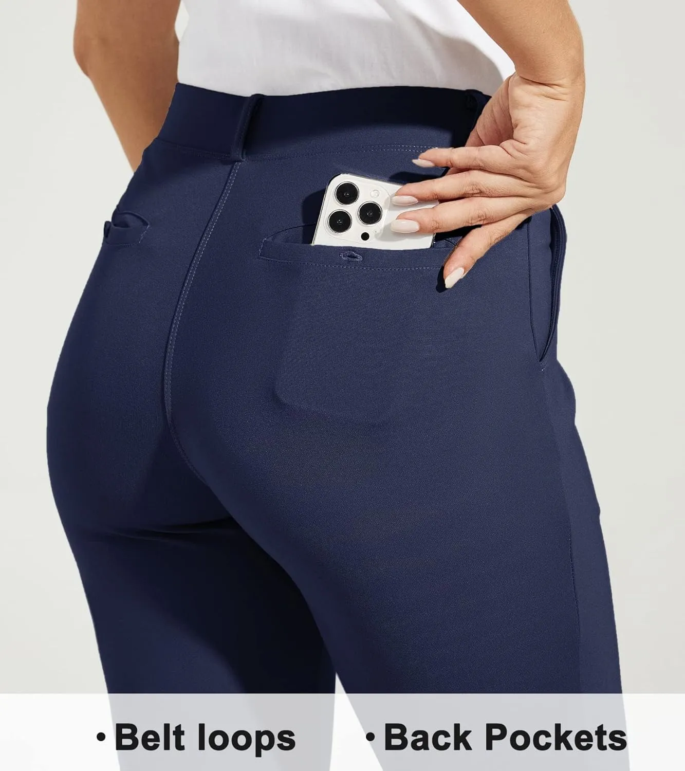 Willit Women's Yoga Dress Pants Skinny Work Slacks Leggings Slim Fit Stretch Office Casual Pants Pockets 27"/28"/29"/30"