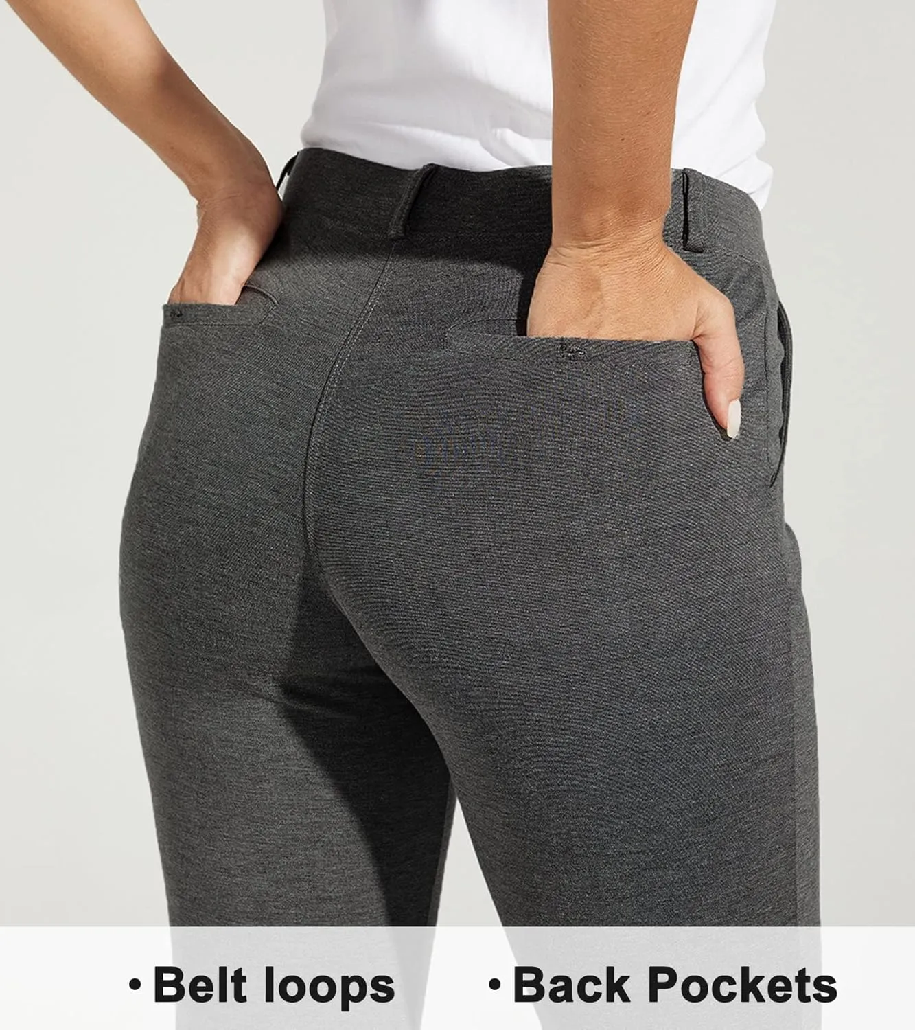 Willit Women's Yoga Dress Pants Skinny Work Slacks Leggings Slim Fit Stretch Office Casual Pants Pockets 27"/28"/29"/30"