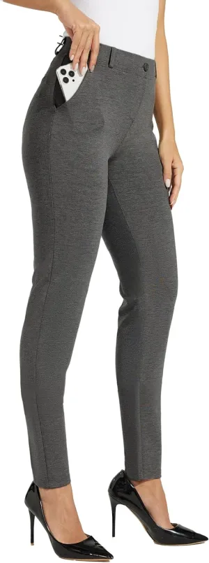 Willit Women's Yoga Dress Pants Skinny Work Slacks Leggings Slim Fit Stretch Office Casual Pants Pockets 27"/28"/29"/30"