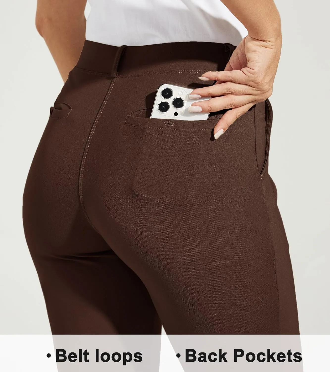 Willit Women's Yoga Dress Pants Skinny Work Slacks Leggings Slim Fit Stretch Office Casual Pants Pockets 27"/28"/29"/30"