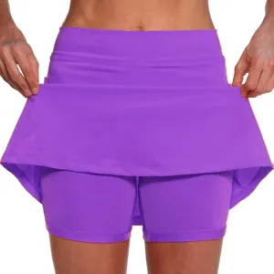 Women Athletic Skorts Hight Waist Tummy Control Tennis Yoga Culottes Casual Gym Running Plus Size Activewear with Pocket