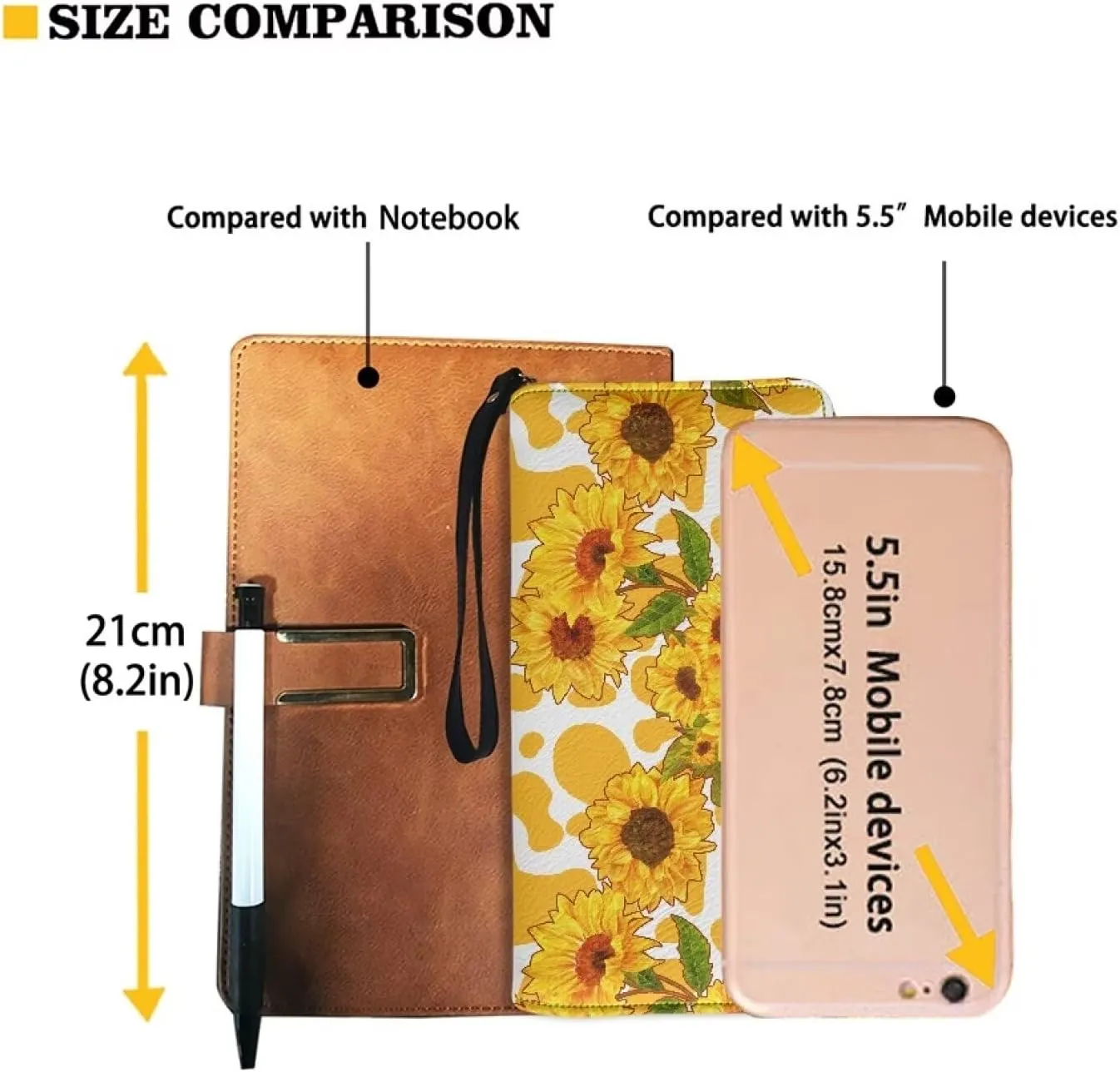 Women Clutch Zip Around Lemon Wallet With Coin Pocket Credit Card Holder Purse Long PU Leather Cash Bags With Wristlet