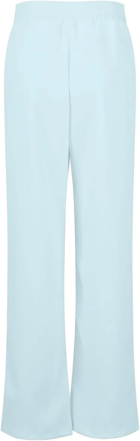 Women Culottes Wide Leg Pants Wide Leg Palazzo Linen Drawstring Cropped Trousers Elastic Waist Casual Pants Pockets