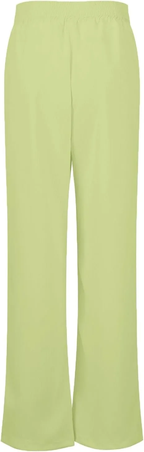Women Culottes Wide Leg Pants Wide Leg Palazzo Linen Drawstring Cropped Trousers Elastic Waist Casual Pants Pockets