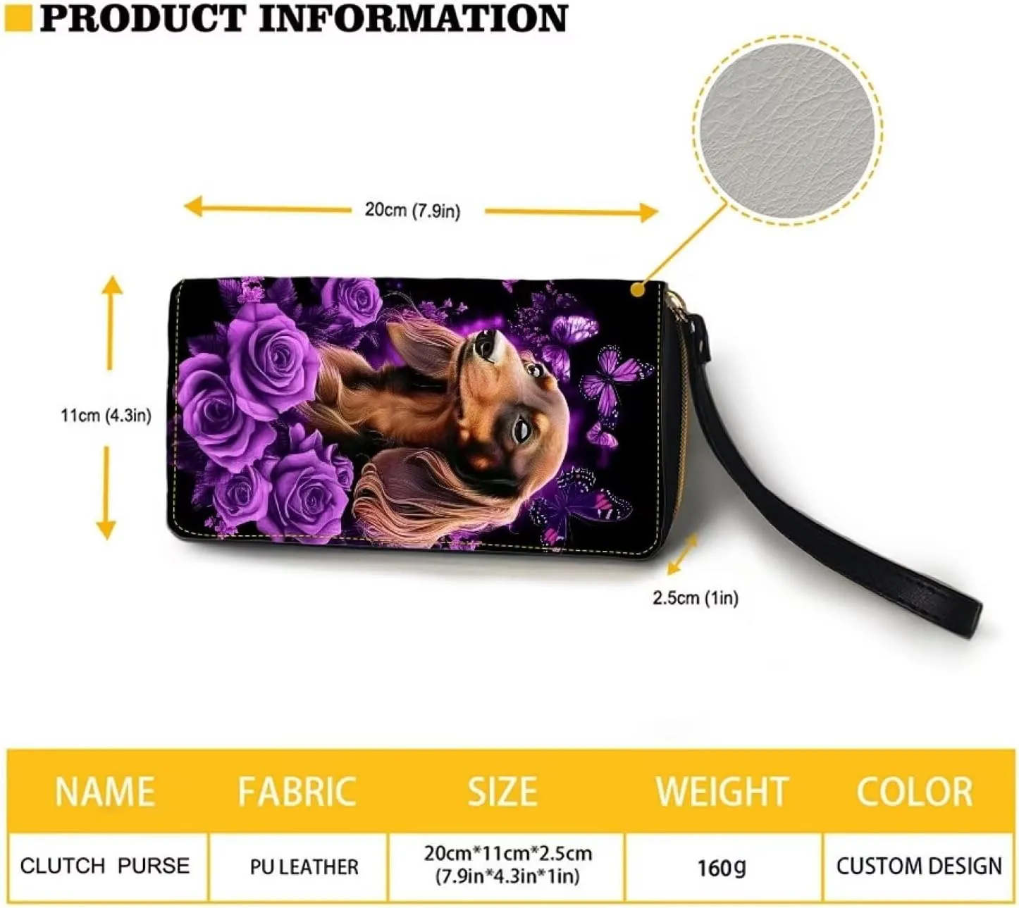 Women Cute Wallets Dachshund Floral Long Zipper Coin Purse Card Holder Handbags Wallet Purses Clutch Money Wristlet Bags