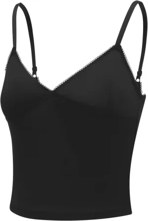 Women Lace Camisole Top Y2k Spaghetti Strap Cami Tank Sleeveless Backless Mesh See Through Going Out Slim Crop Top