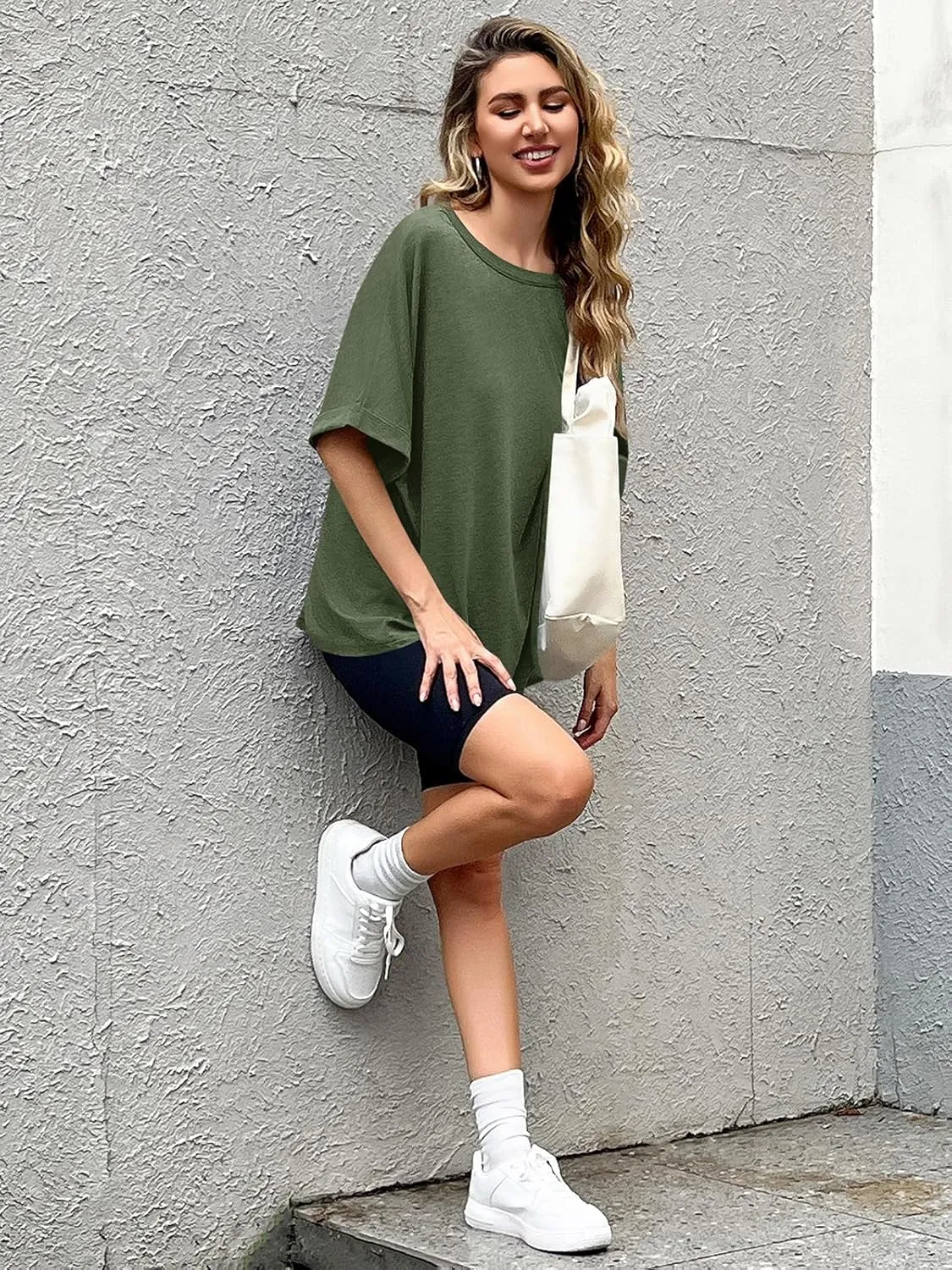 Women Oversized T-Shirt Summer Casual Short Sleeve Loose Tee Tops