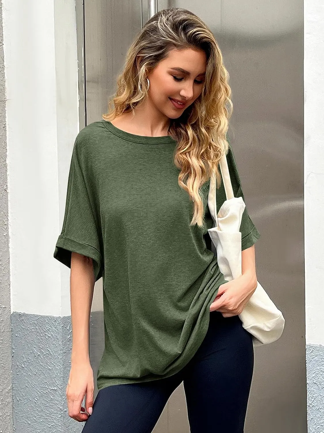 Women Oversized T-Shirt Summer Casual Short Sleeve Loose Tee Tops
