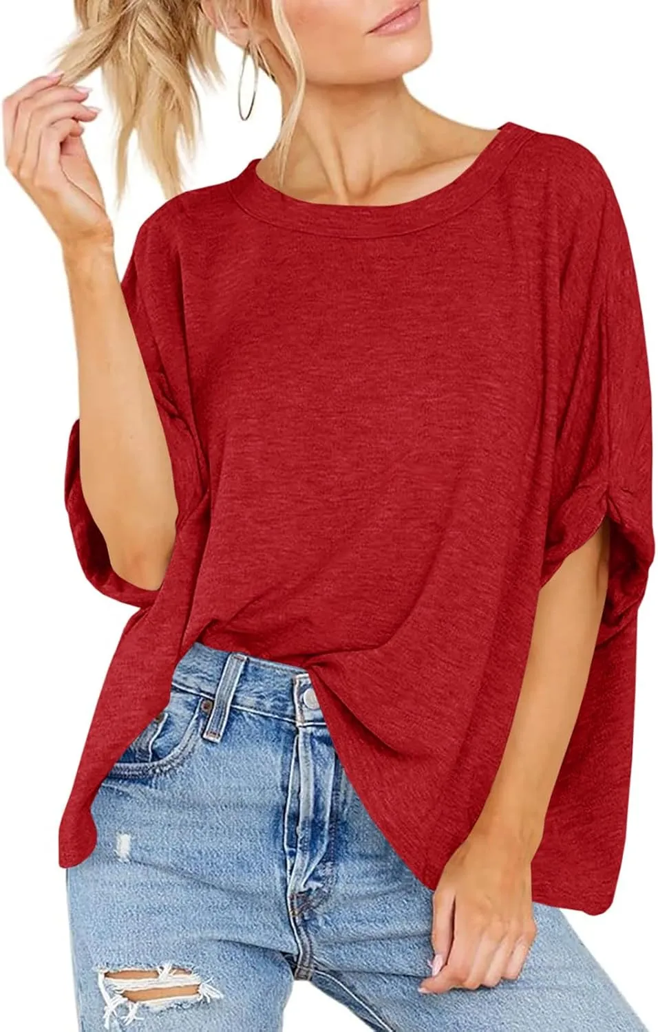 Women Oversized T-Shirt Summer Casual Short Sleeve Loose Tee Tops