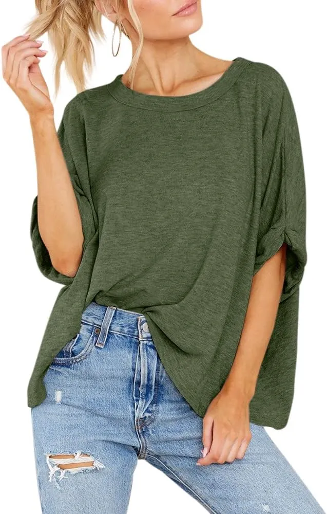 Women Oversized T-Shirt Summer Casual Short Sleeve Loose Tee Tops