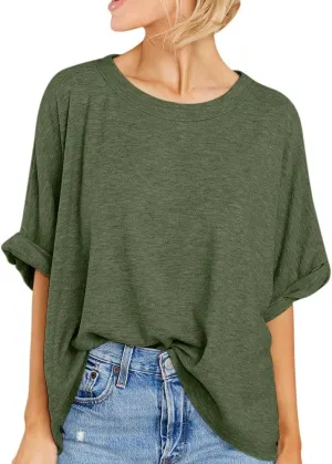 Women Oversized T-Shirt Summer Casual Short Sleeve Loose Tee Tops
