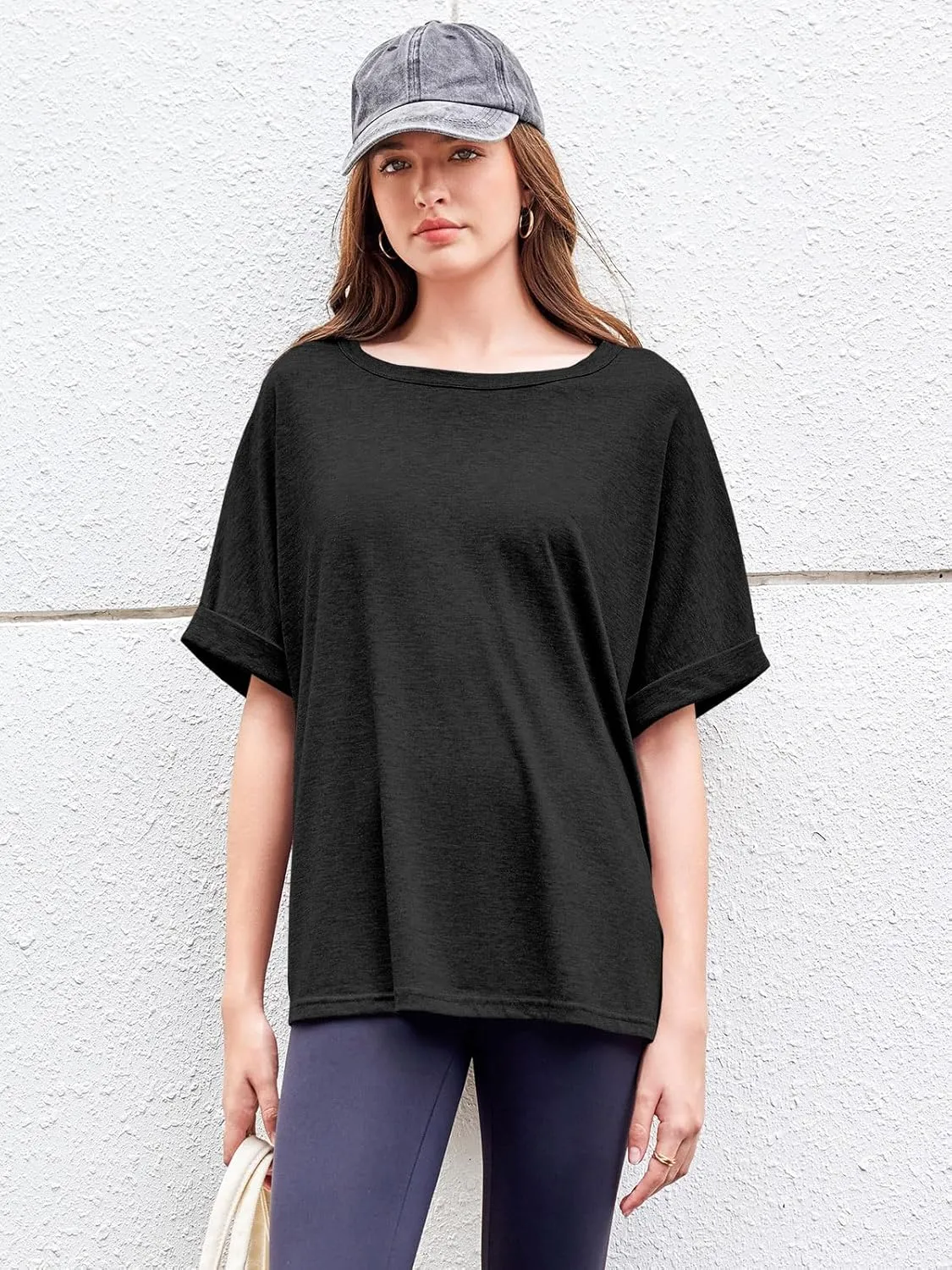 Women Oversized T-Shirt Summer Casual Short Sleeve Loose Tee Tops