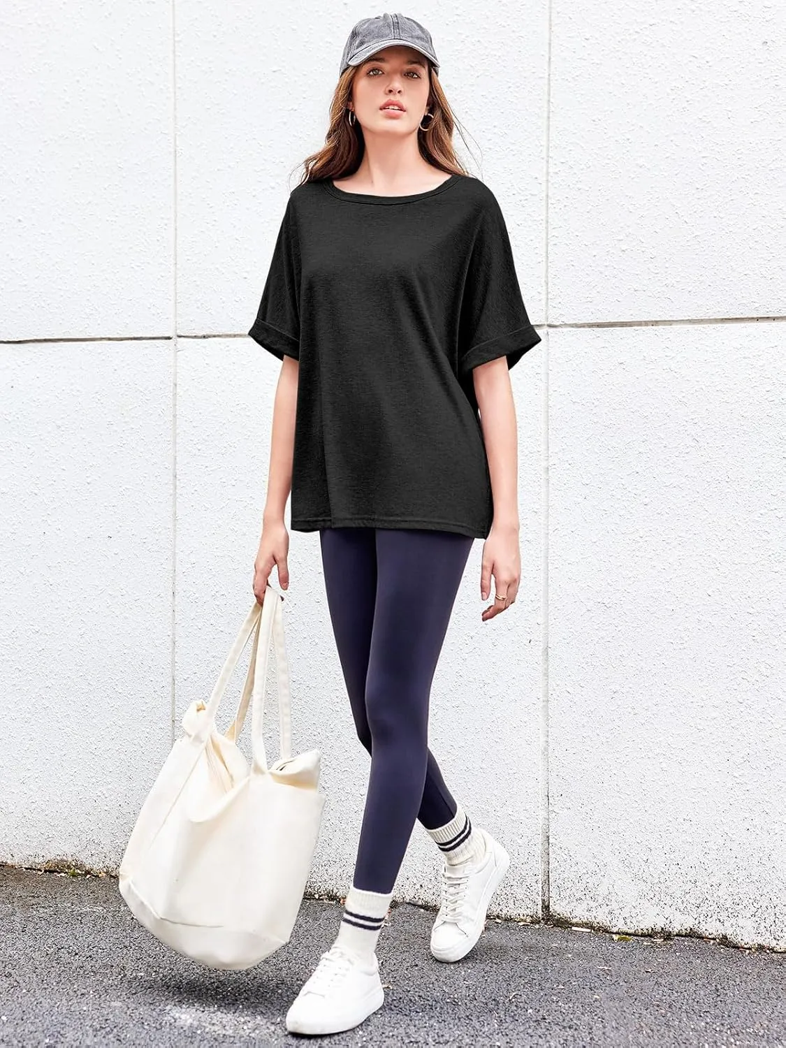 Women Oversized T-Shirt Summer Casual Short Sleeve Loose Tee Tops