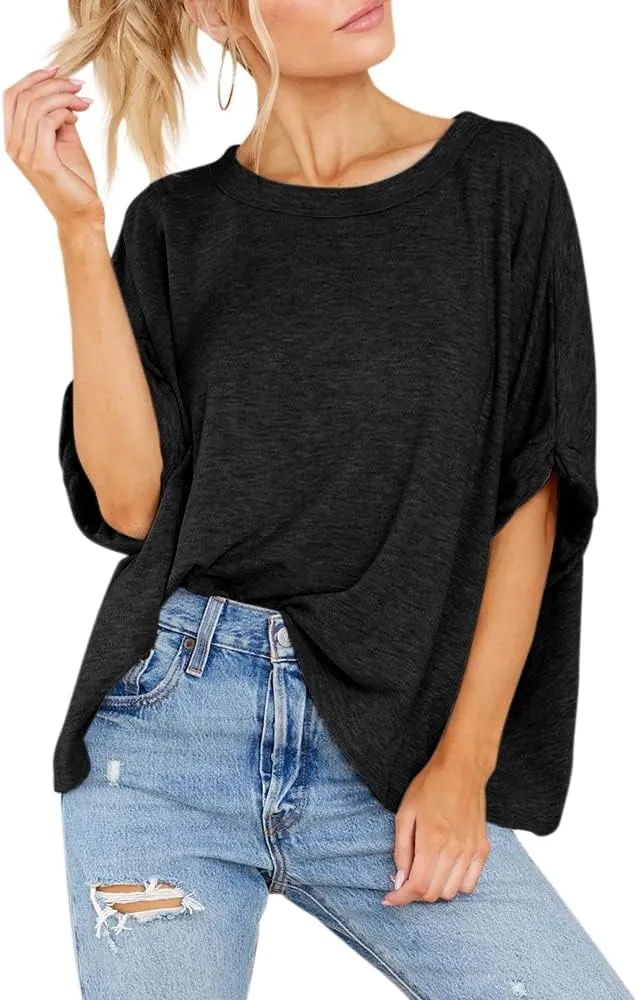 Women Oversized T-Shirt Summer Casual Short Sleeve Loose Tee Tops