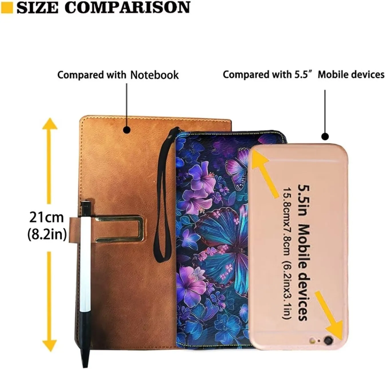 Women PU Leather Long Zipper Wallet Sunflower Elephant