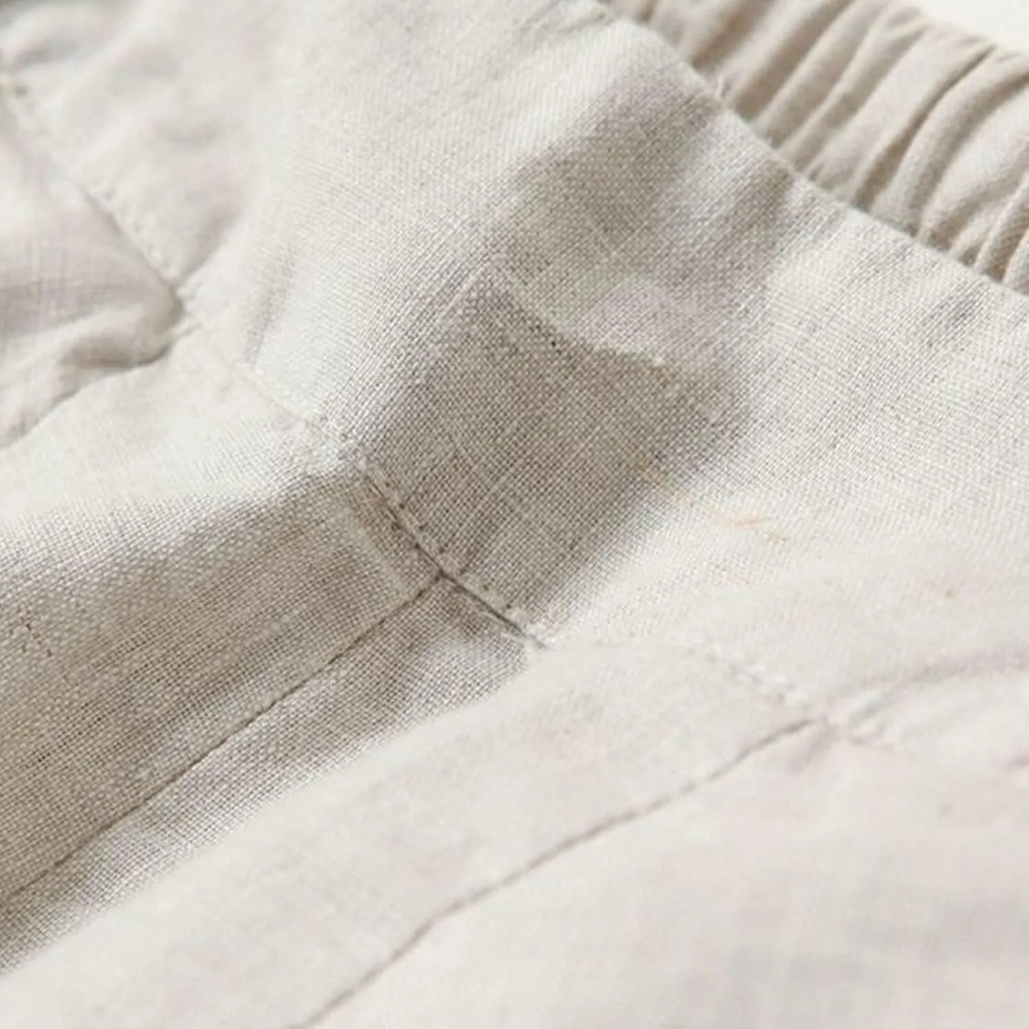 Women' S Culottes Linen Blend Wide Leg Pants Elastic Waist Casual Palazzo Trousers Baggy Comfy Capri Pant with Pocket