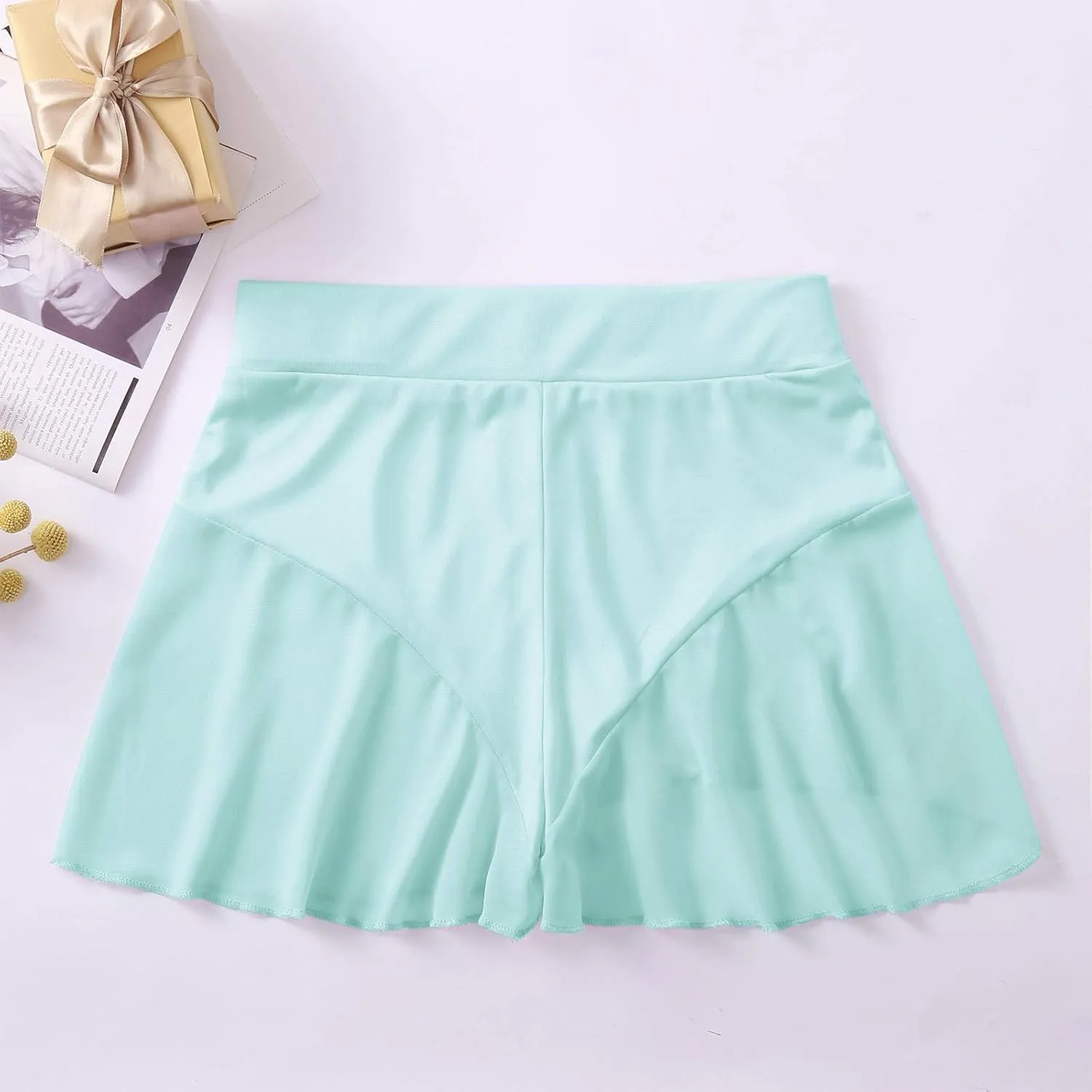 Women Sexy Pleated Mini Skirts High Waisted Shorts Ruffled Flowy Lingerie Culottes Dance Pants Yoga Golf Skorts Underwear