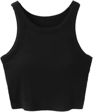 Women Short Camisole Round Neck Sexy Tight Crop Tops Elastic Party Top Solid Color Summer Tank Top