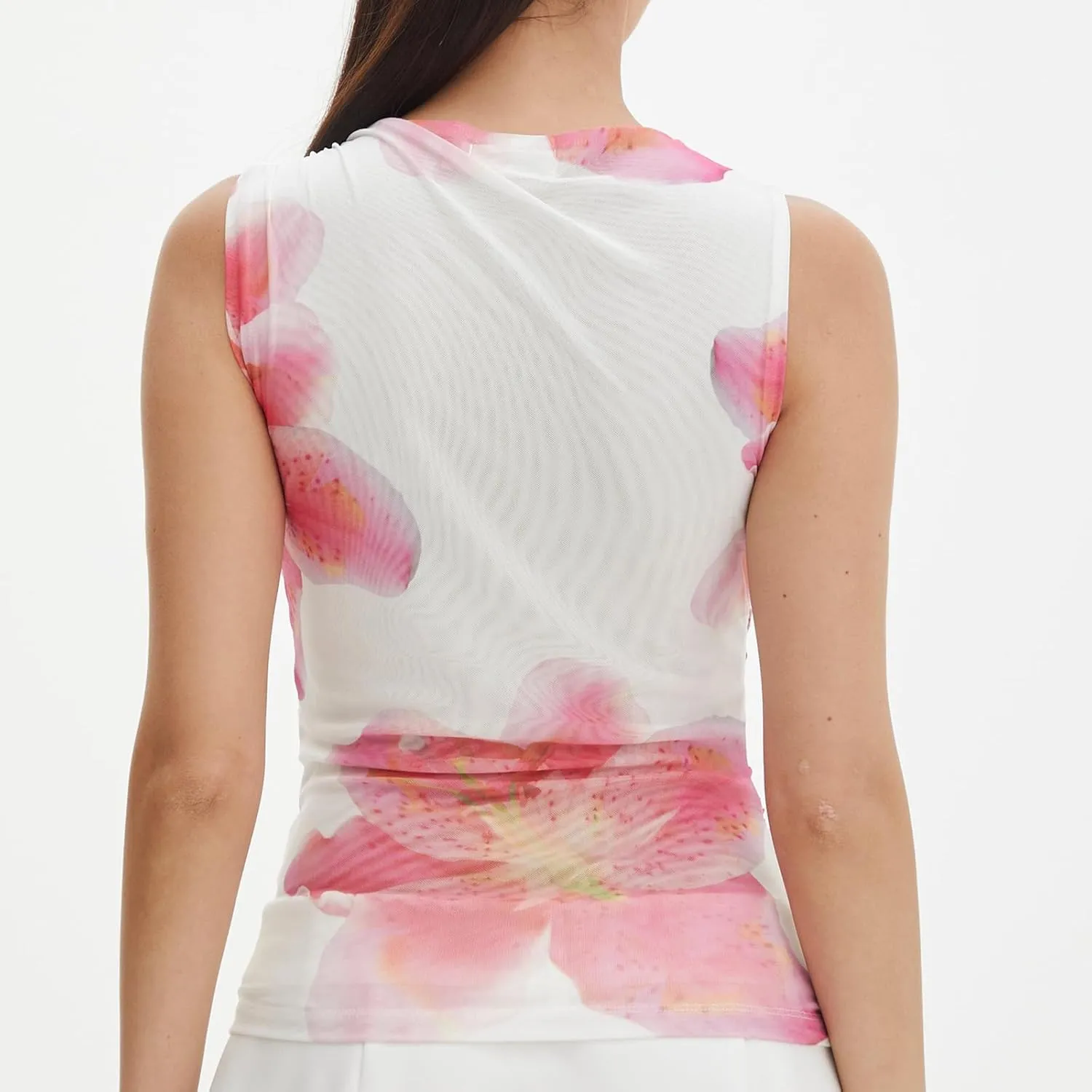 Women Y2k Floral Tank Top One Shoulder Sleeveless Graphic Cami Tank Top Flower Print Aesthetic Tee Summer Streetwear