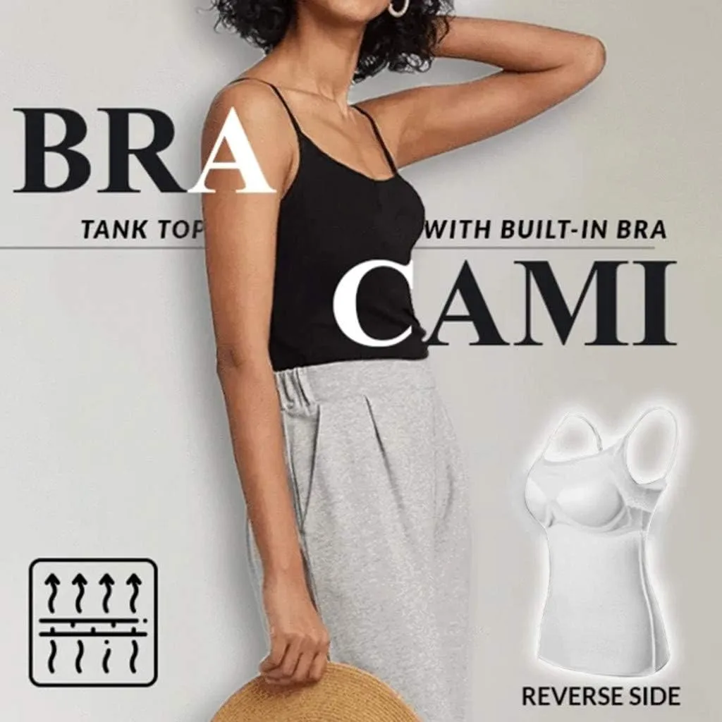Women's Camisole Tops with Built in Bra Adjustable Spaghetti Straps Cami Tanks Summer Workout Top Undershirts for Yoga