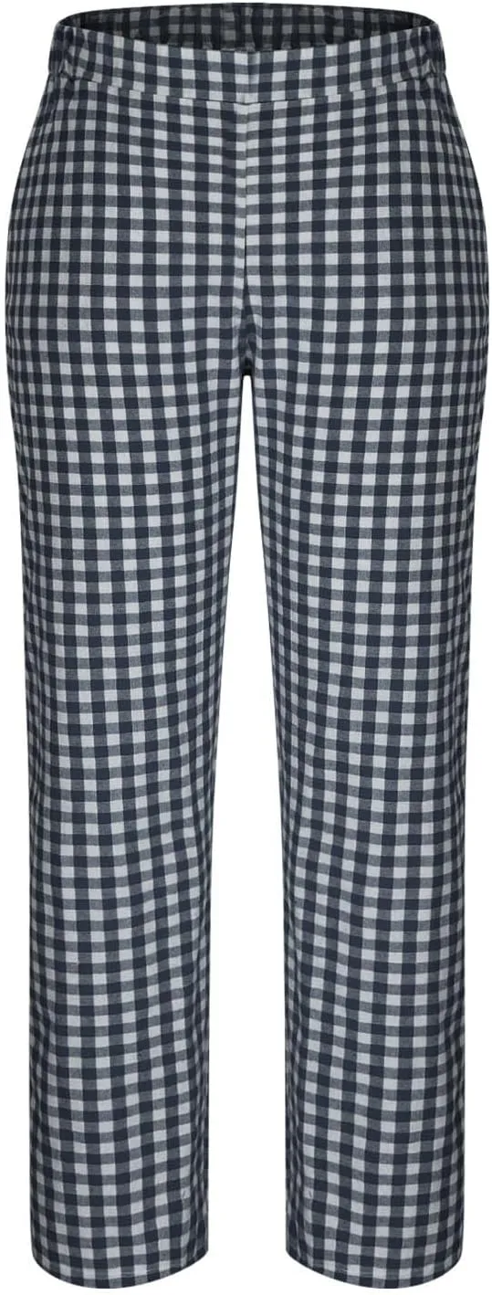 Women's Casual Plaid Pants Summer High Waist Comfort Athletic Trousers Fashion Loose Comfy Lounge Pant with Pocket