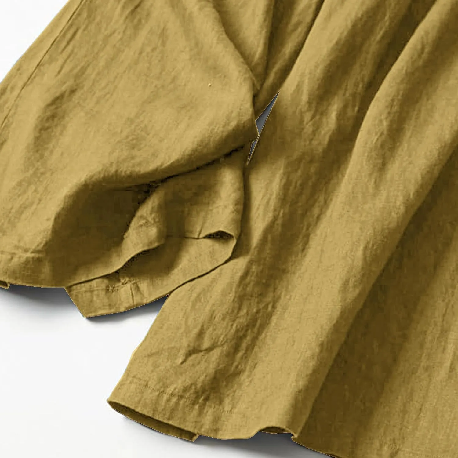 Women's Culottes Linen Wide Leg Pants Flowy Loose Cropped Pants Elastic Waist Palazzo Beach Pant Summer Casual Trouser