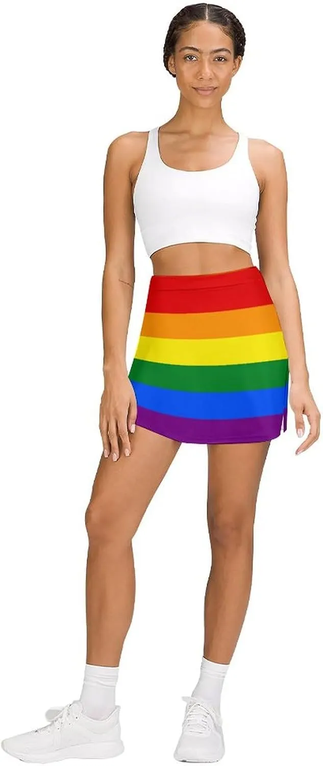 Women's El Salvador Flag Tennis Skirt Casual A-line Light-Proof Trouser Skirt with Shorts Pockets