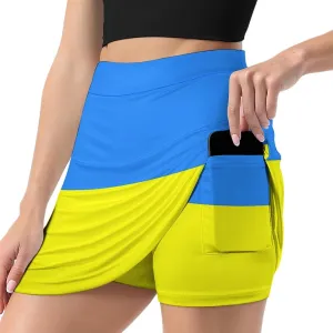Women's El Salvador Flag Tennis Skirt Casual A-line Light-Proof Trouser Skirt with Shorts Pockets