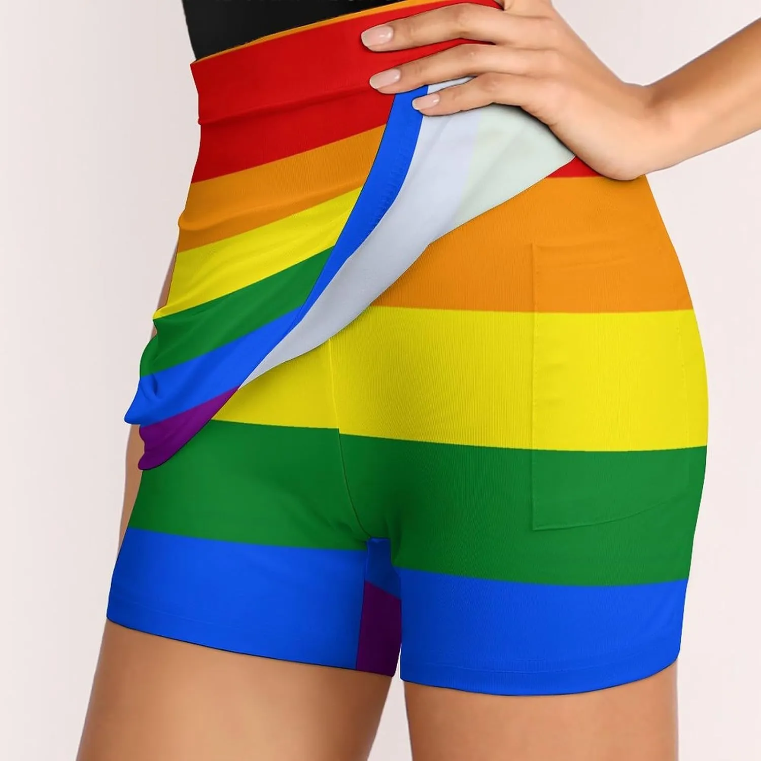 Women's El Salvador Flag Tennis Skirt Casual A-line Light-Proof Trouser Skirt with Shorts Pockets