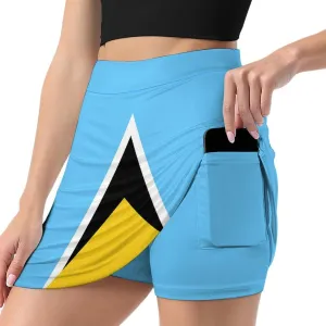 Women's El Salvador Flag Tennis Skirt Casual A-line Light-Proof Trouser Skirt with Shorts Pockets