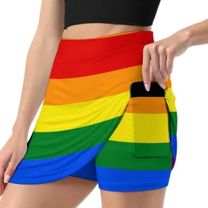 Women's El Salvador Flag Tennis Skirt Casual A-line Light-Proof Trouser Skirt with Shorts Pockets