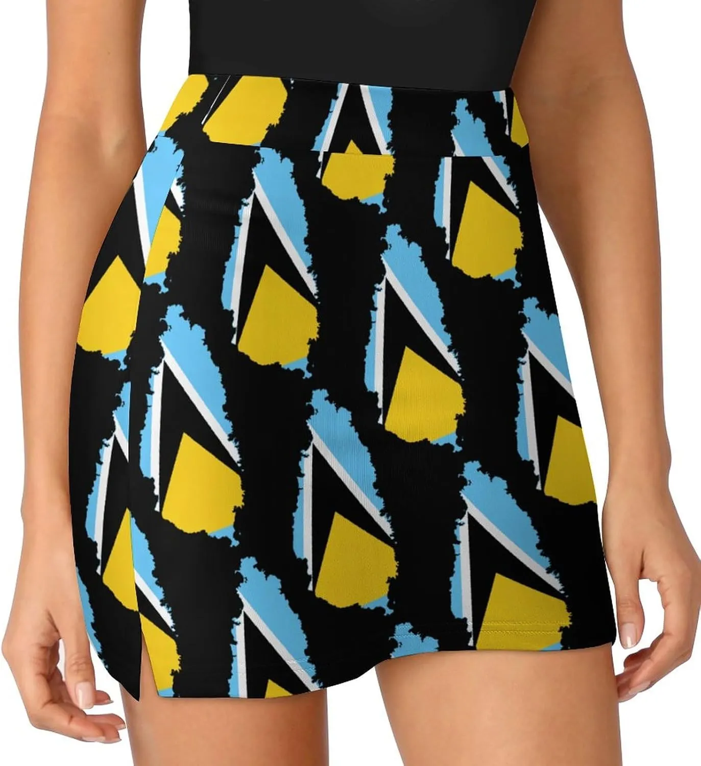 Women's El Salvador Flag Tennis Skirt Casual A-line Light-Proof Trouser Skirt with Shorts Pockets