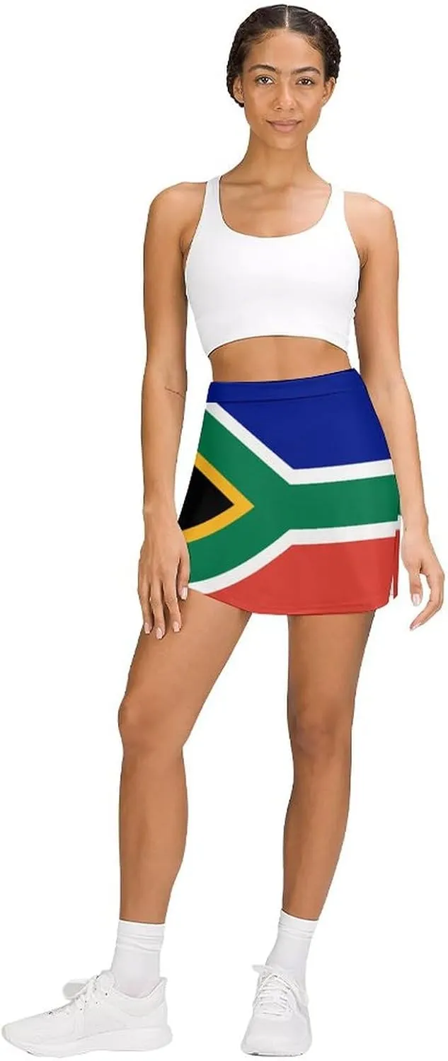 Women's El Salvador Flag Tennis Skirt Casual A-line Light-Proof Trouser Skirt with Shorts Pockets