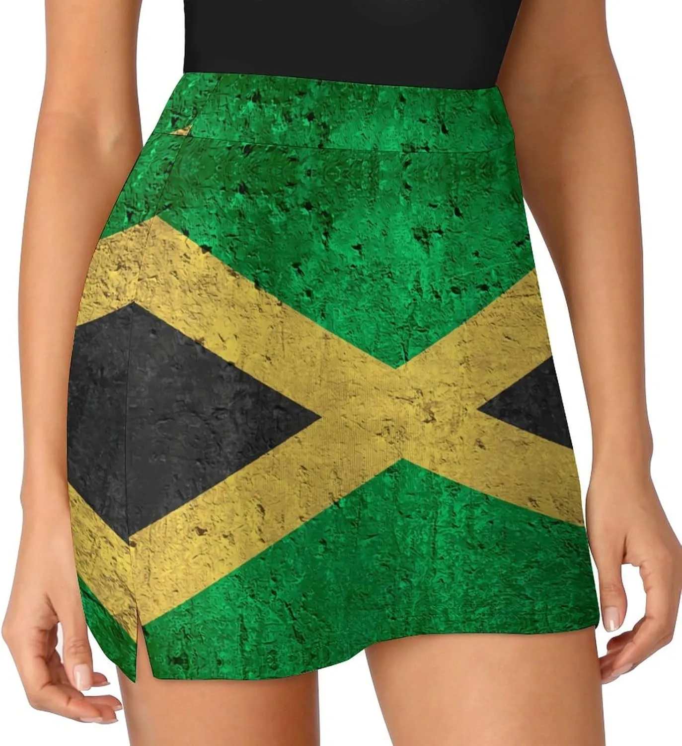 Women's Gay-Pride-Flag Tennis Skirt A-line Light-Proof Trouser Skirt with Shorts Pockets