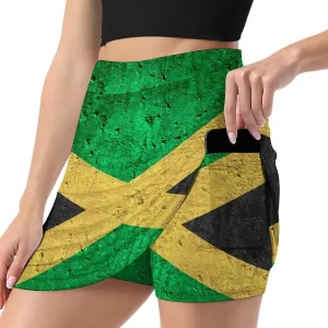 Women's Gay-Pride-Flag Tennis Skirt A-line Light-Proof Trouser Skirt with Shorts Pockets
