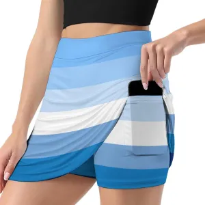 Women's Gay-Pride-Flag Tennis Skirt A-line Light-Proof Trouser Skirt with Shorts Pockets