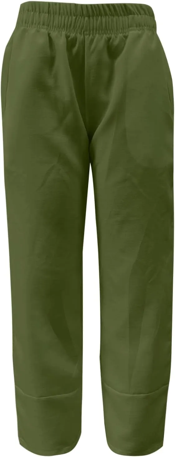 Women's High Waist Pants Drawstring Cargo Capri Pants Pockets Drawstring Causal Palazzo Pants Trousers with Pockets