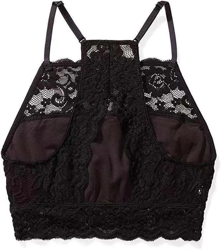 Women's Lace Camisole Lace Bralettes Crop Tops Half Cami Top Racerback Tank Top for Women Girls