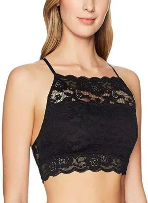Women's Lace Camisole Lace Bralettes Crop Tops Half Cami Top Racerback Tank Top for Women Girls